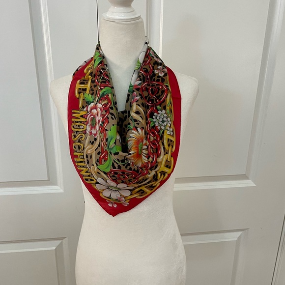 Floral and Animal Print Scarf from Moschino